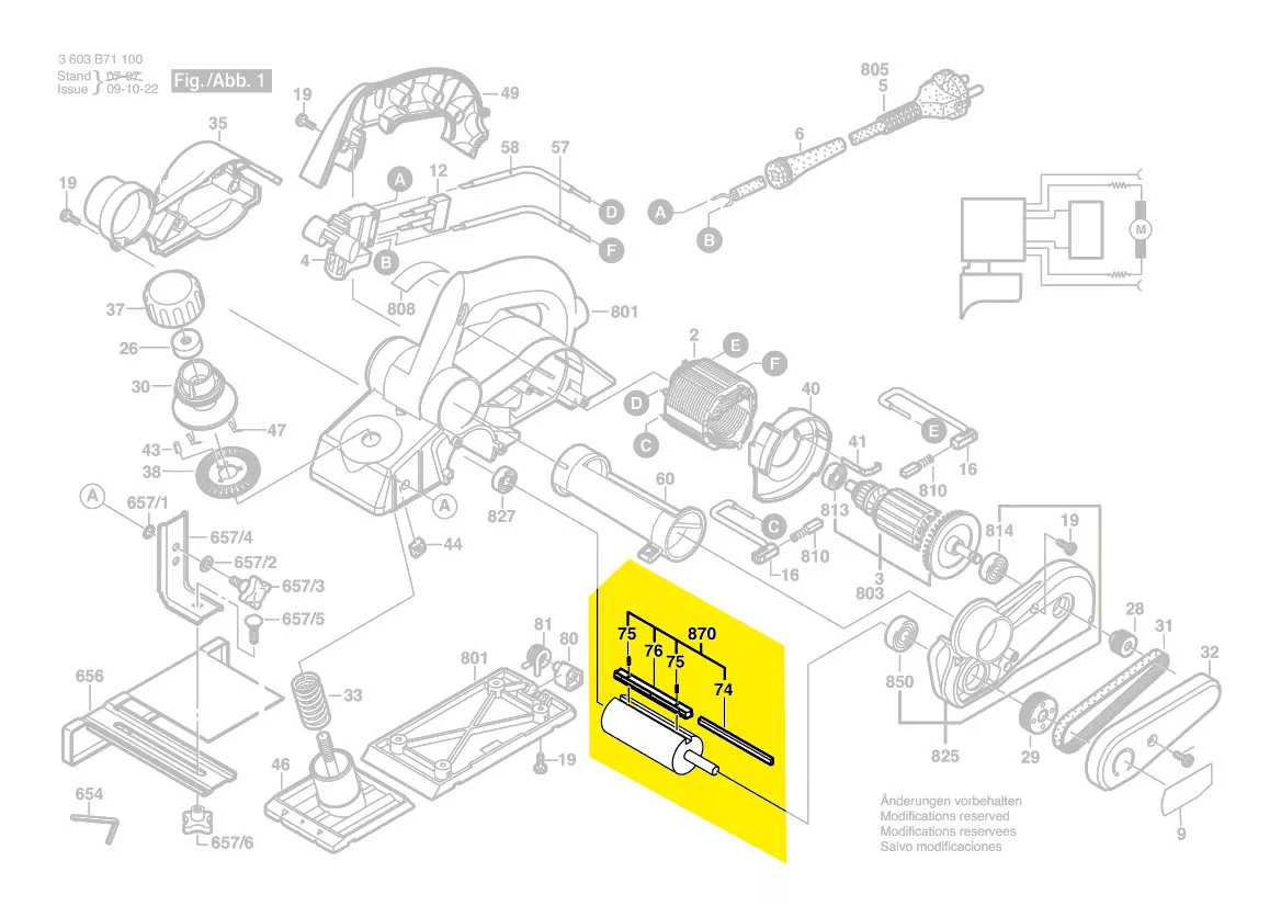 Tête de rabot réf. 2 609 110 193 BOSCH